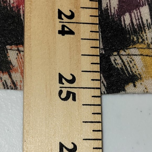 Liz Claiborne Black Orange Yellow Multicolor Print Top Women Size L - Picture 5 of 9